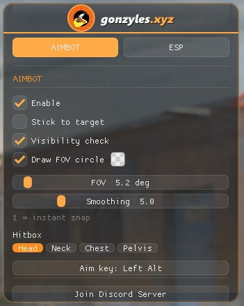Menu of the free version